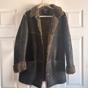 VTG 90s/Y2K Hilary Radley Shearling Jacket Brown/Black Mid-Length Jacket